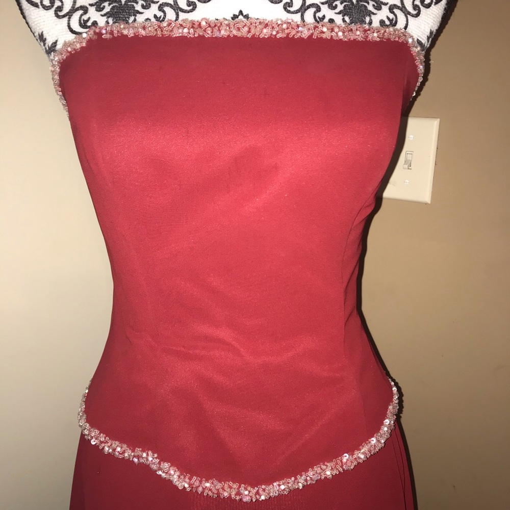 Strapless bridesmaid dress